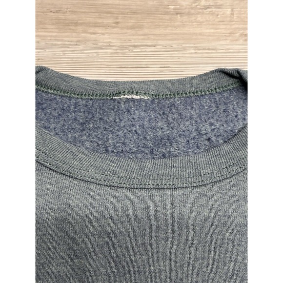 Vintage 90s Y2K Blank Boxy Fit Crewneck Sweatshirt‎ Faded Teal Moss Green Size L - Picture 3 of 4